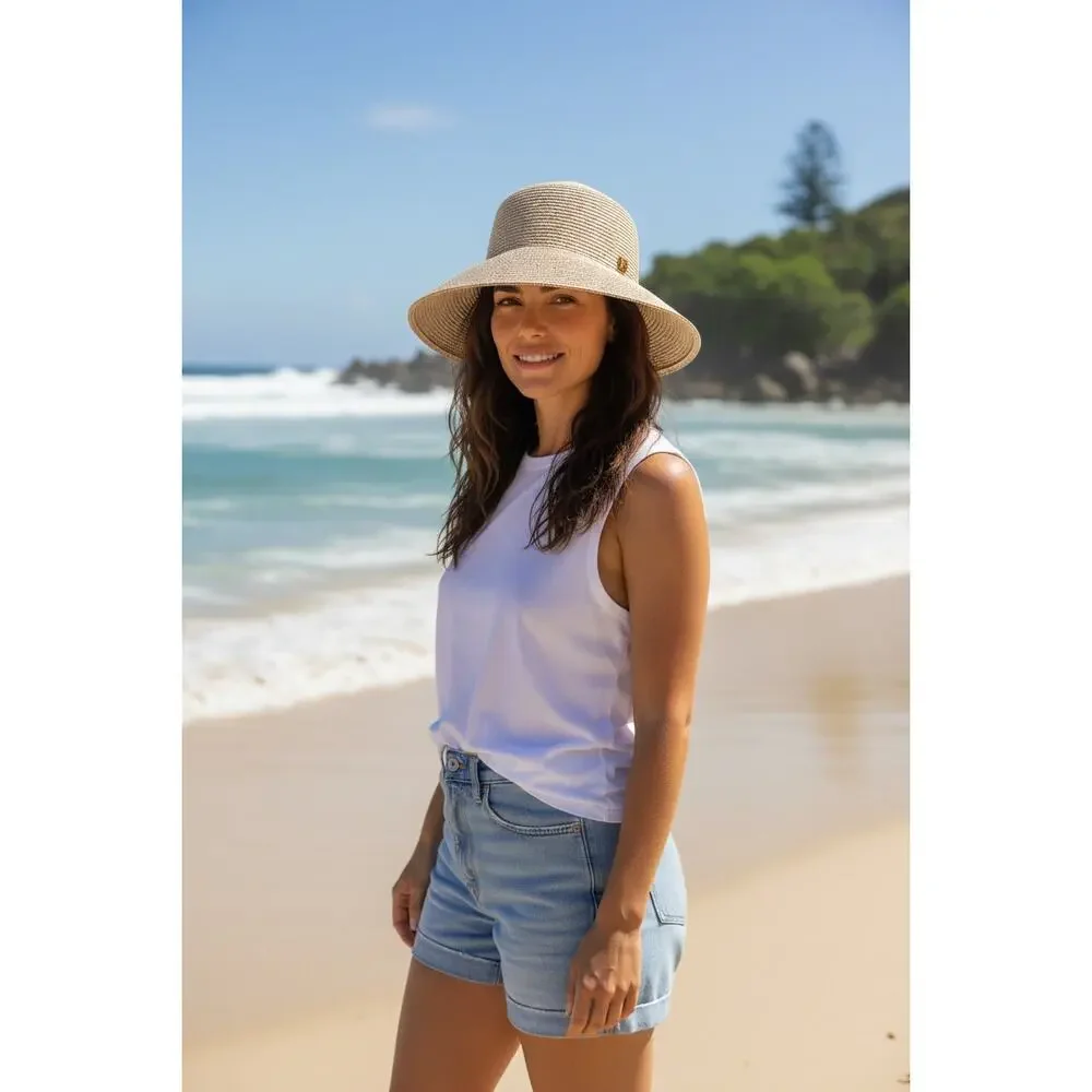 Eric Javits Hampton Squishee hat UPF 50+ sun protection packable travel cream - Picture 1 of 7
